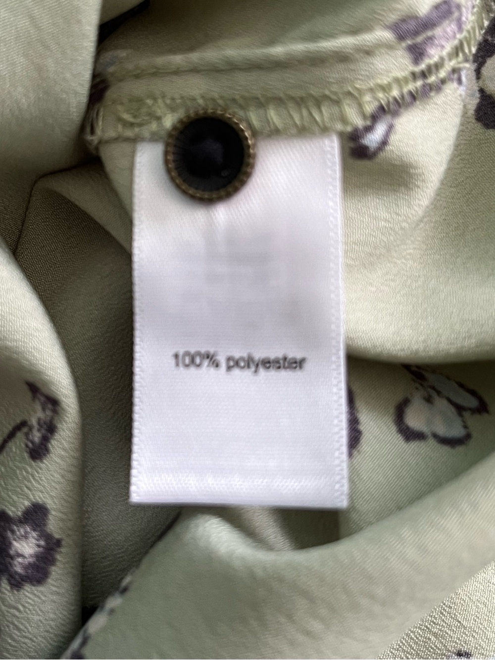 Maurices Light Green Floral Blouse with Purple Accents - Picture 4 of 5
